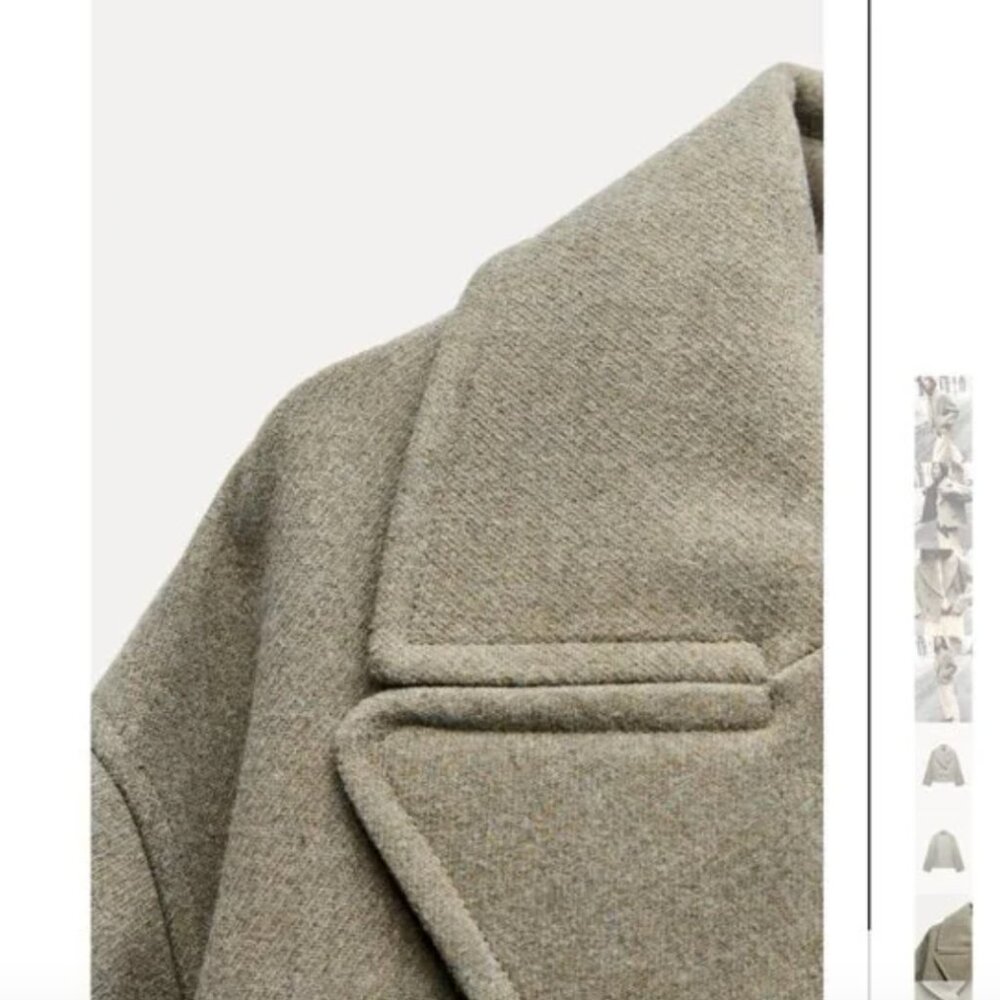 NWT ZARA SHORT DOUBLE BREASTED COAT MINK - Picture 5 of 8